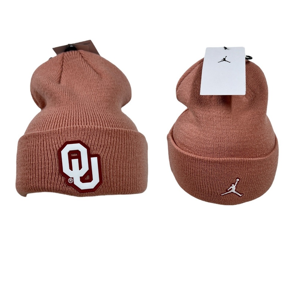 Jordan Oklahoma Sooners Beanie Hat Knit Cap Mens College One NCAA Pink